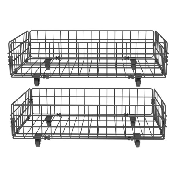 Rebrilliant 2 Pack Under Bed Storage Metal Baskets With Wheels